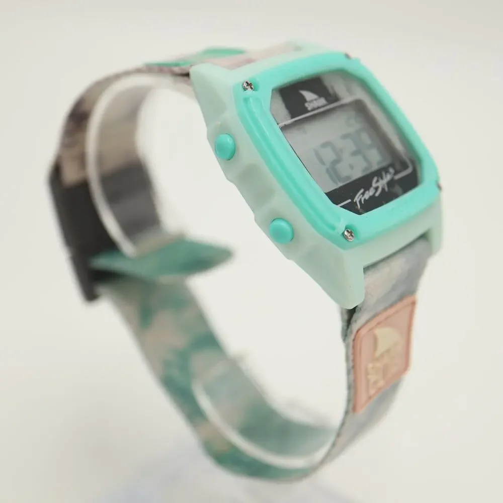 Freestyle Shark Clip Digital Watch 38mm Light Blue Nylon Strap with New Battery